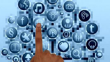 Touchfeld mit Social Media Icons (m)