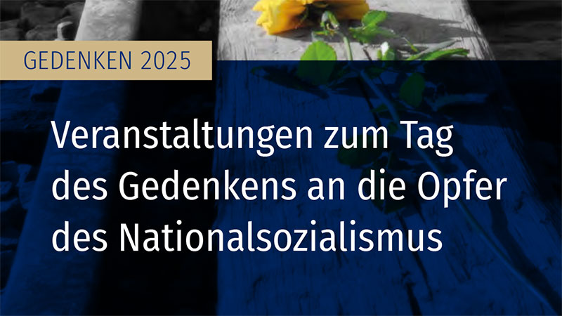 Schrift des Programmhefts: Veranstaltungen zum Tag des Gedenkens an die Opfer des Nationalsozialismus