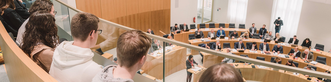 Die Besuchertribüne im Plenarsaal des Landtags.