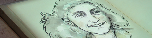 Gezeichnetes Portrait der Anne Frank