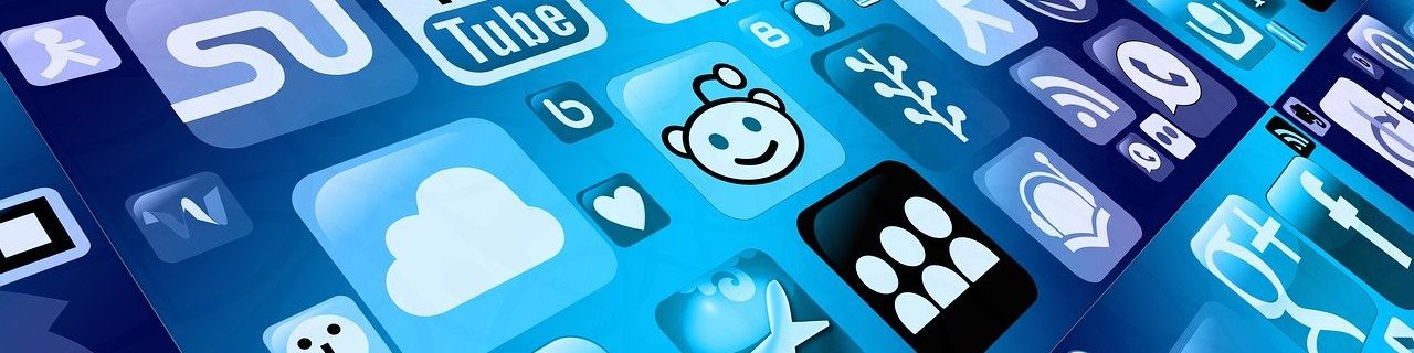 Verschiedene App-Icons von Social Media Anbietern