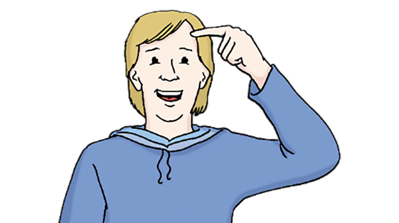 Illustration eines nachdenkenden Menschen.